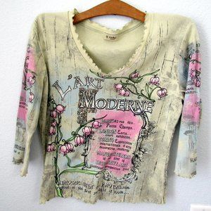 Cactus Paris French Theme Knit Top